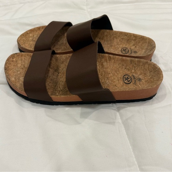 Kona Wind Brown Cork Sandals Women’s Size 10 - Picture 1 of 5